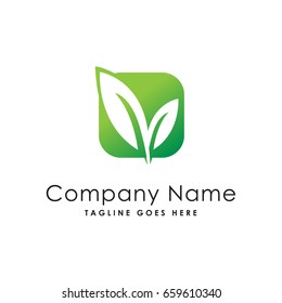 Square Leaf Nature Logo Template Stock Vector (Royalty Free) 659610340 ...