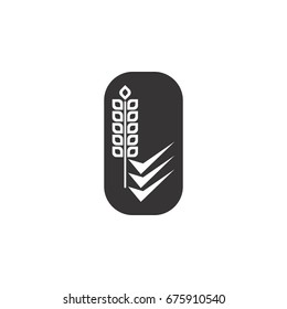 square with leaf and tick logo