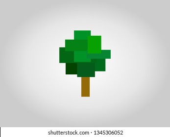 the square leaf tree like a big pixel point