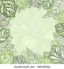 Square leaves background for your design