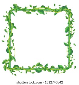 Square  leaves banner design.