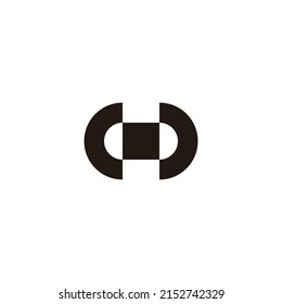 square letter cc geometric simple logo vector