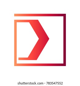 Square Letter D Initial Logo