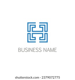 Square letter h initial logo