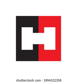 Cuadrado con letra H, vector de diseño de logotipo