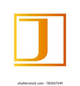 Square Letter J Initial Logo