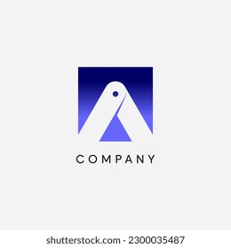 Logotipo triangular de tres elementos. Símbolo abstracto del logotipo comercial. tipografía, una