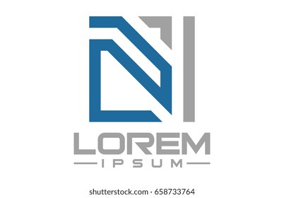 square letter n line logo