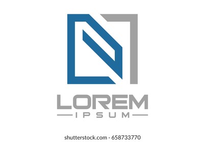 square letter n line logo