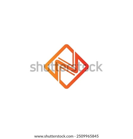 square letter n logo design 