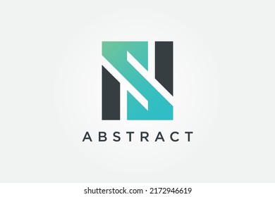square letter n and s logo vector