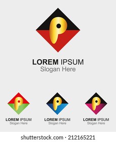 Square with letter P icon