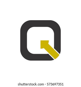 square letter q with arrow logo vector