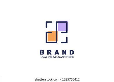 Square letter S logo, line style design concept, modern creative and minimalist logo design.