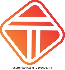 quadratischer Buchstabe t Vektorlogo