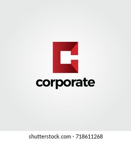 Square Letter Type C Logo Symbol