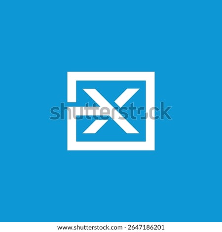 Square Letter X Logo design vector template