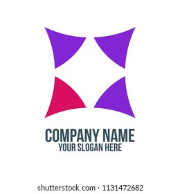 square letter x teamwork and abstract company logo concept