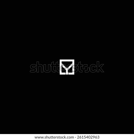Square letter Y or MY Monogram with black background. 