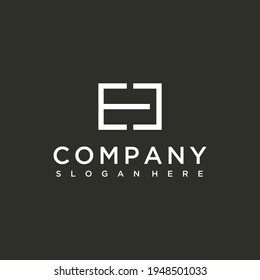 quadratische Buchstaben ec, Vektorgrafik-Logo-Design