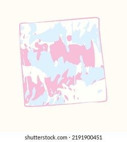 Cuadrado azul claro y servilleta rosa en ilustración vectorial plana
