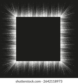 Square light border. Frame glow vector. Radiating edge icon. Abstract bright shape.
