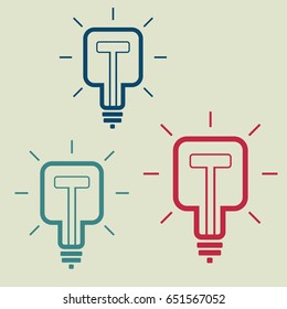 Square light bulbs, new idea concept. Vector.