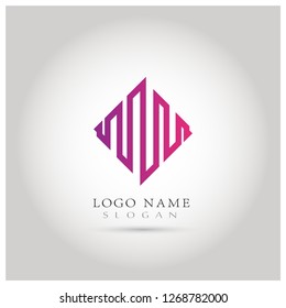 Square Line Decorative Logo. Symbol & Icon Vector Template