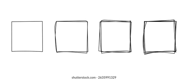 Square line set with thin to bold variations