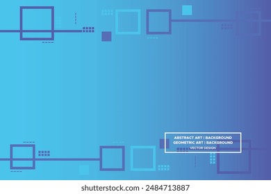 Square and Line Shapes Blue and Light Blue Colors with Gradient Backdrop Modern Abstract Background Geometric Background