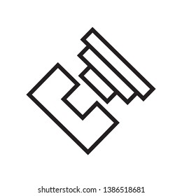 square line thin phone flat icon, vector, eps 10