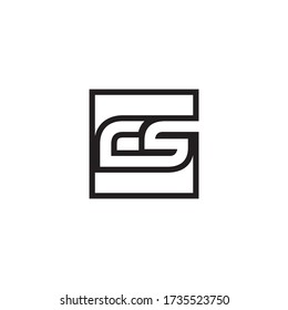 square lines C S design vector