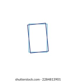 Quadratische Linien, Figur, geometrisches Rahmensymbol, einfaches Logo, Vektorgrafik