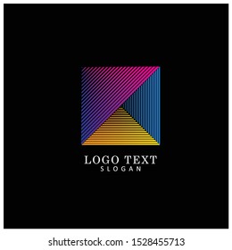 Square Lines Logo. Symbol and Icon Vector Template.