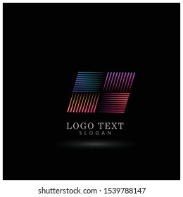 Square Lines Logo. Symbol & Icon Vector Template.