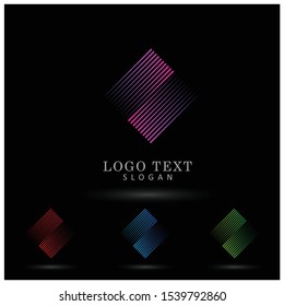 Square Lines Logo. Symbol & Icon Vector Template.