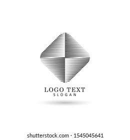 Square Lines Logo. Symbol & Icon Vector Template.