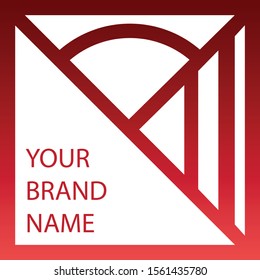 Square and Lines Logo Vector Design
