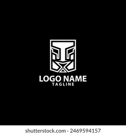 square lion head abstract design vector logo
