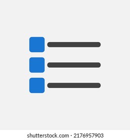 Icono de lista cuadrada en estilo plano sobre editor de texto, uso para presentación de aplicaciones móviles del sitio web