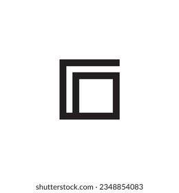 Square logo with a broken line in the corner, can be used for company or agency logos.