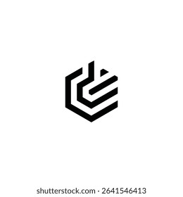square logo D technology illusion element
