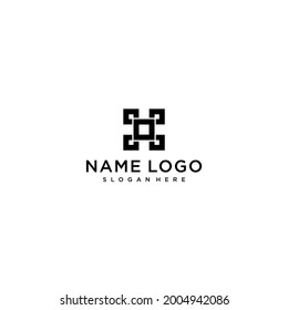square logo design black simple