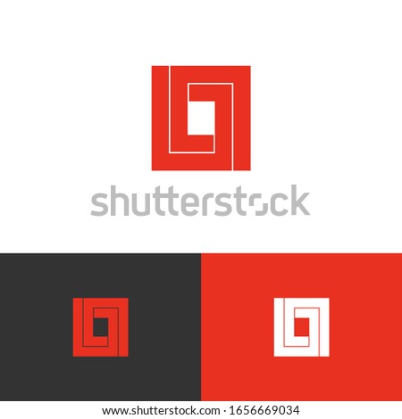 Square logo design concept, can representing camera or media. Vector for company business. Trendy Eps 10