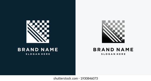 Quadratisches Logo-Design mit kreativem Premium-Konzept