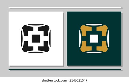 Diseño de logotipo cuadrado con curvas en las esquinas. Puede utilizarse para logotipos de marcas de productos
