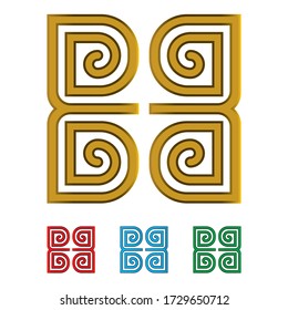 square logo design, golden shapes and abstract symbols, design concepts, logos, logo elements for templates.