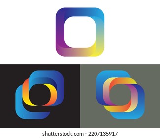 Square logo design with gradient color combination.