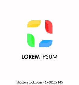 diseño de logotipo cuadrado vector de fondo blanco aislado 