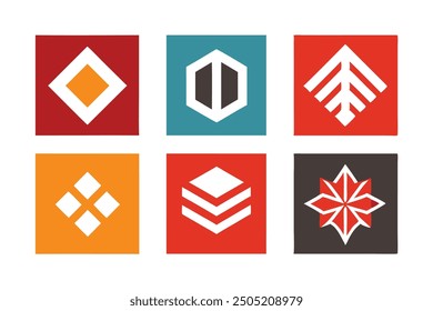 Square Logo design for modern and geometric brand imagery